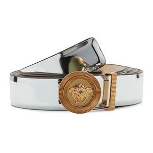 Medusa Buckle Leather Belt